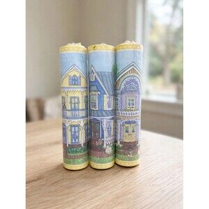 Brewster Victorian Village Wallpaper Border 3 Rolls Pastel Cottage 15 Yd VTG 90s